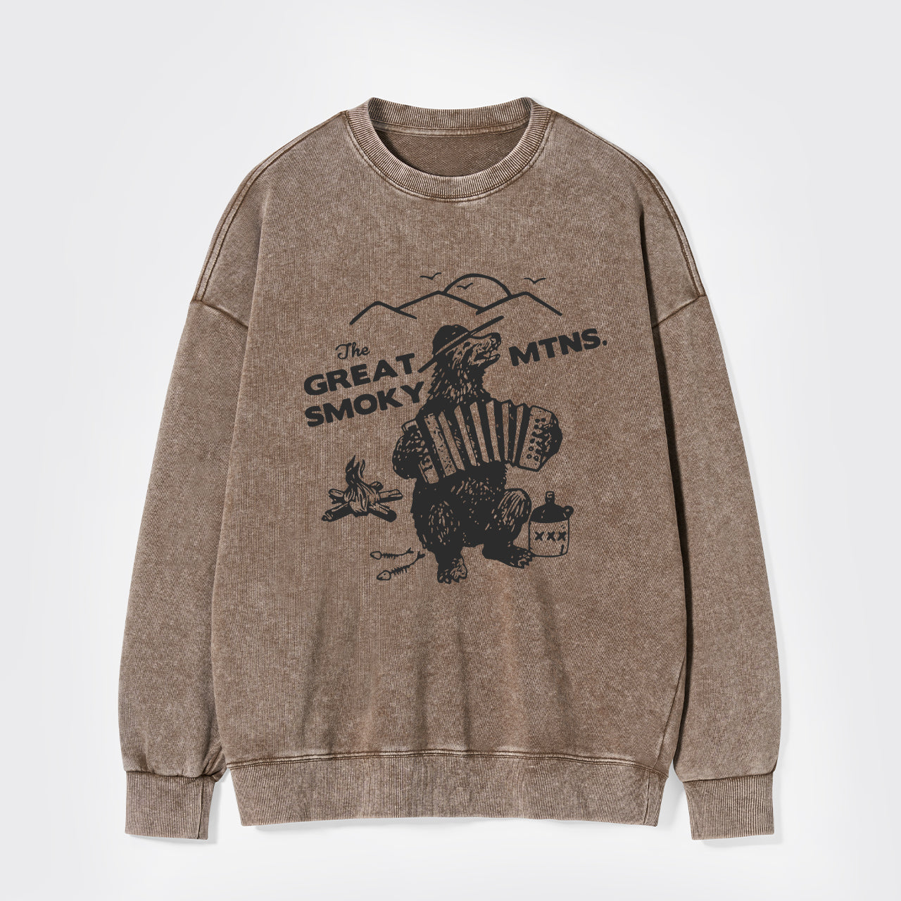 Smoky Bluegrass Grizzly Bear Washed Sweatshirts