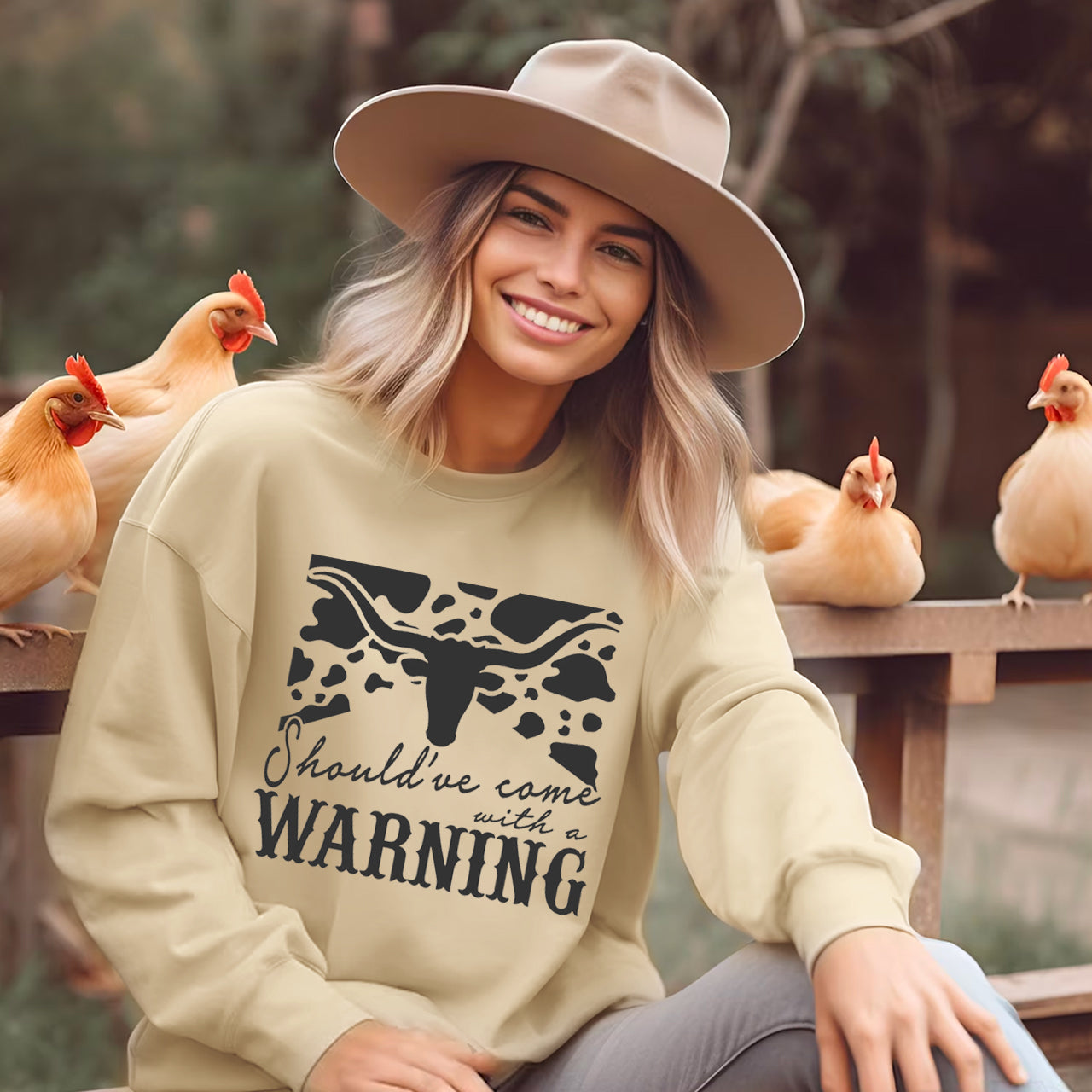 Cowboy Should have come with a Warning Sweatshirt