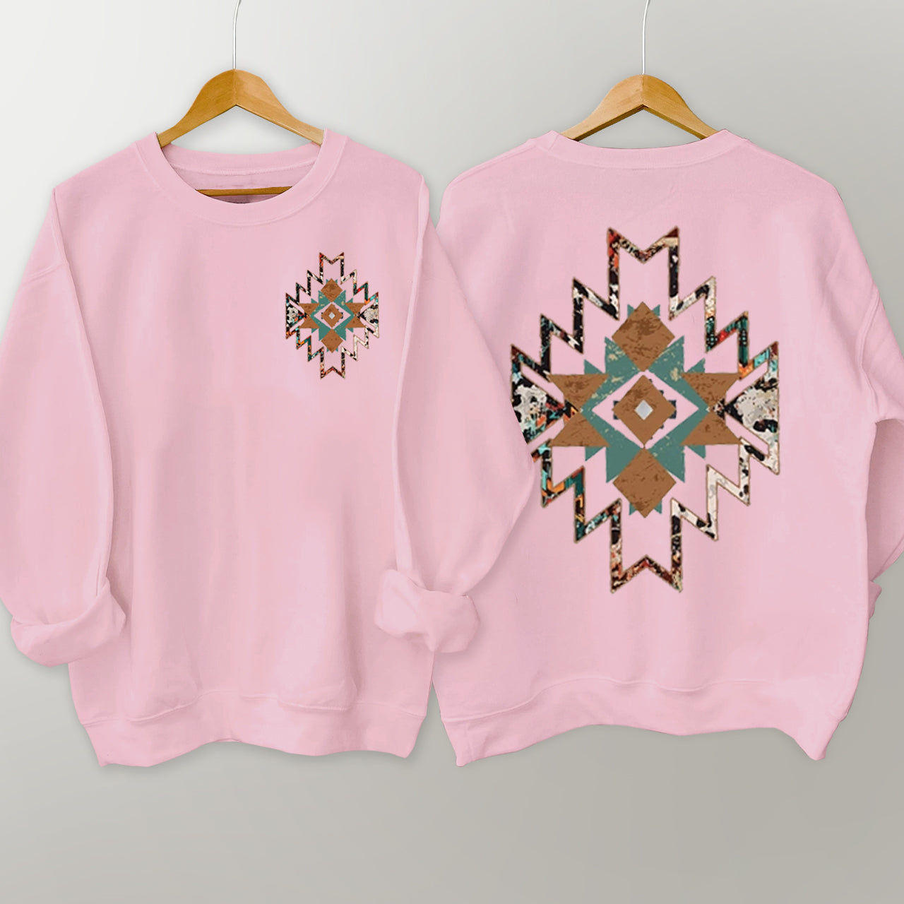 Cowboy Aztec Double Sided Printing Sweatshirt