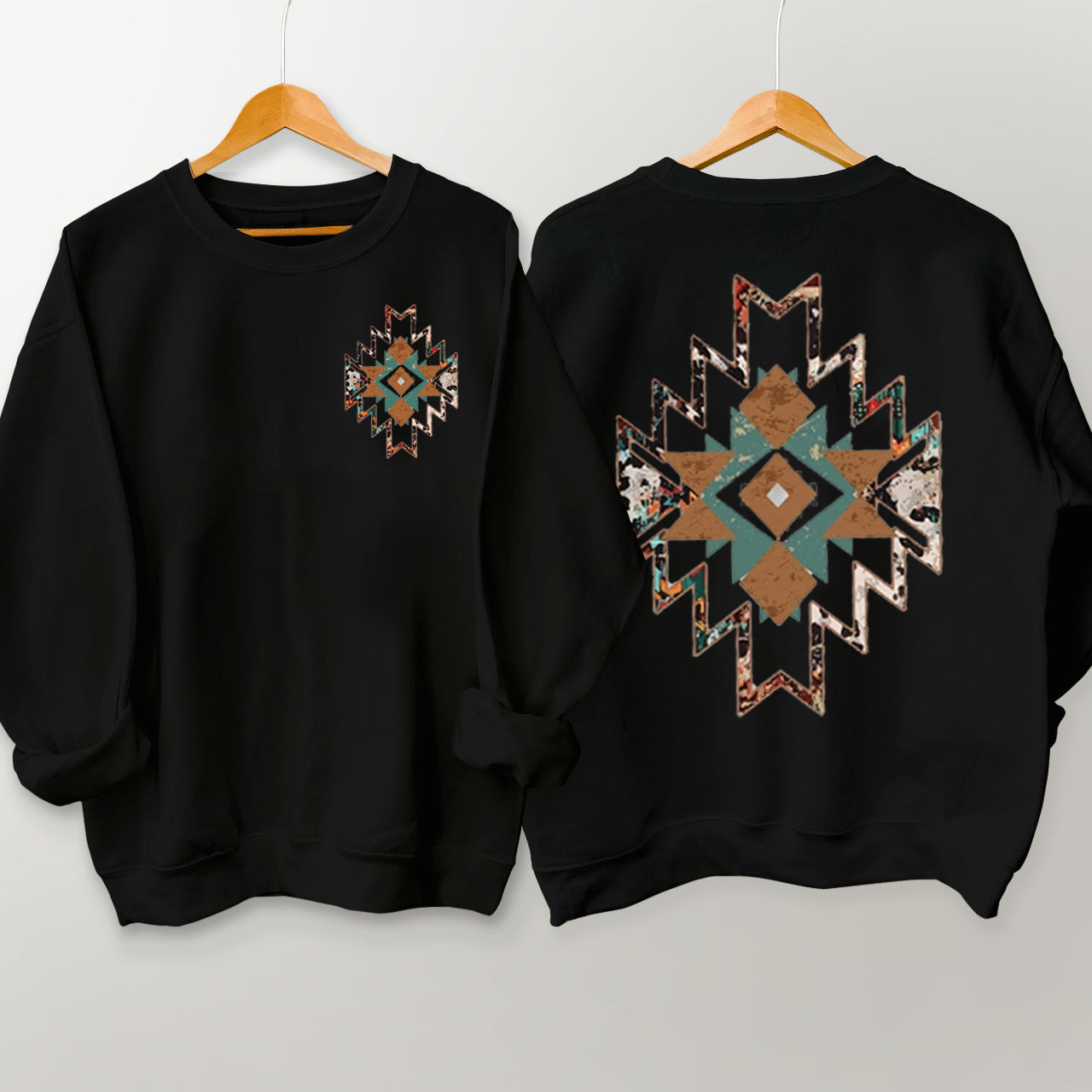 Cowboy Aztec Double Sided Printing Sweatshirt