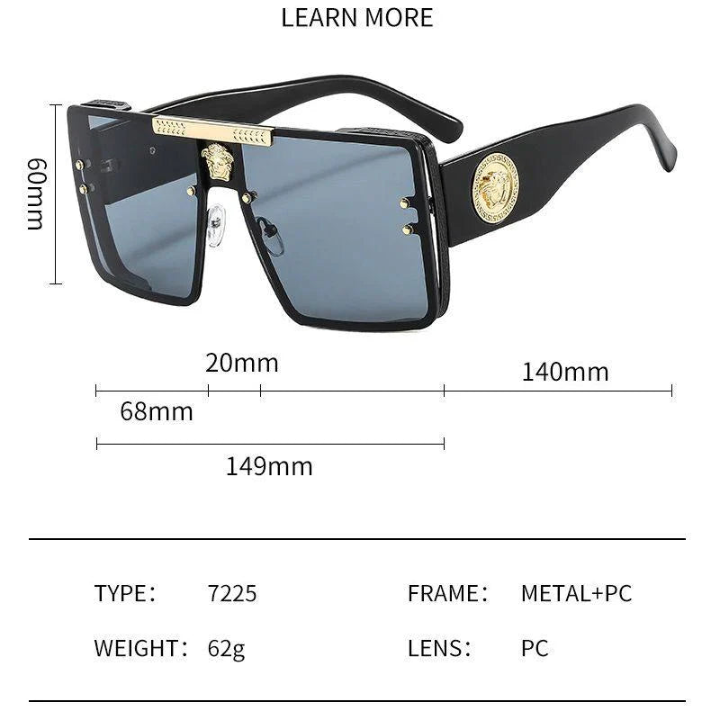 Fashion Generous Frame Glasses Personalized Metal Sunglasses 1024030805