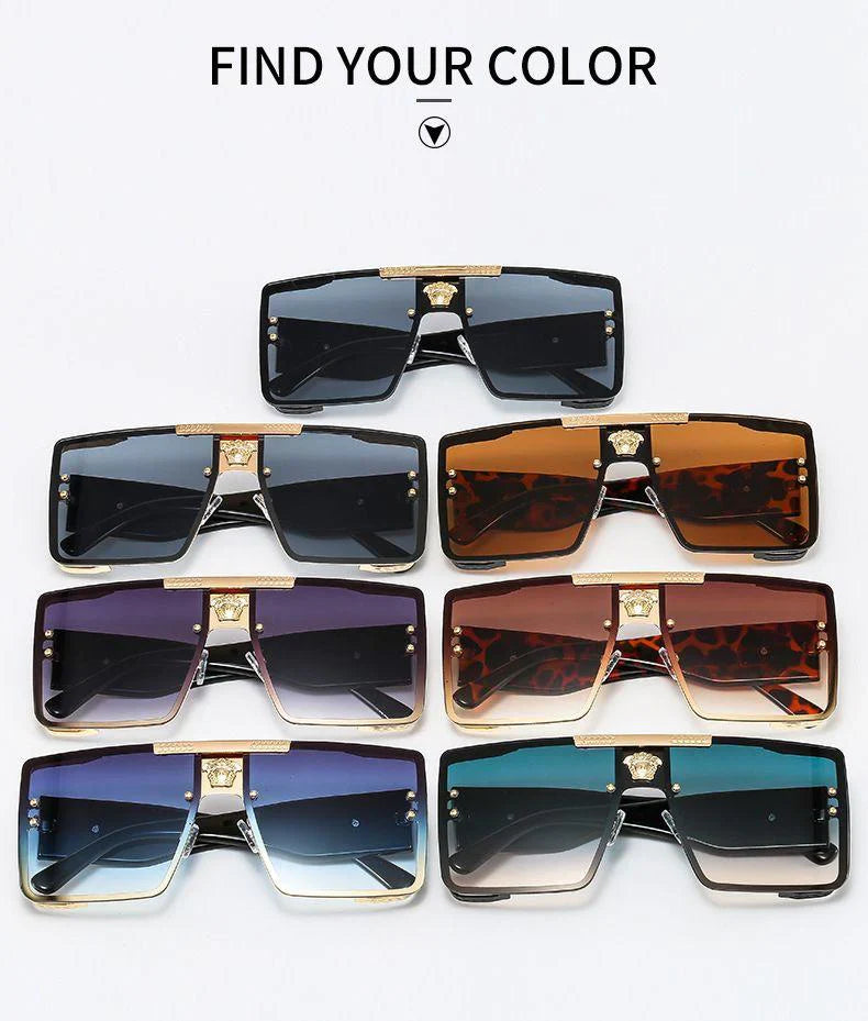 Fashion Generous Frame Glasses Personalized Metal Sunglasses 1024030805