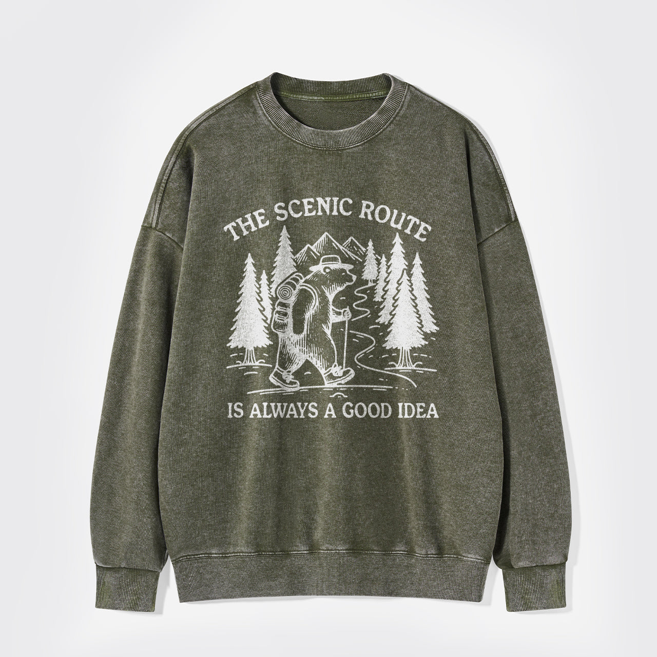 The Scenic Route Is Always A Good Idea Washed Sweatshirts