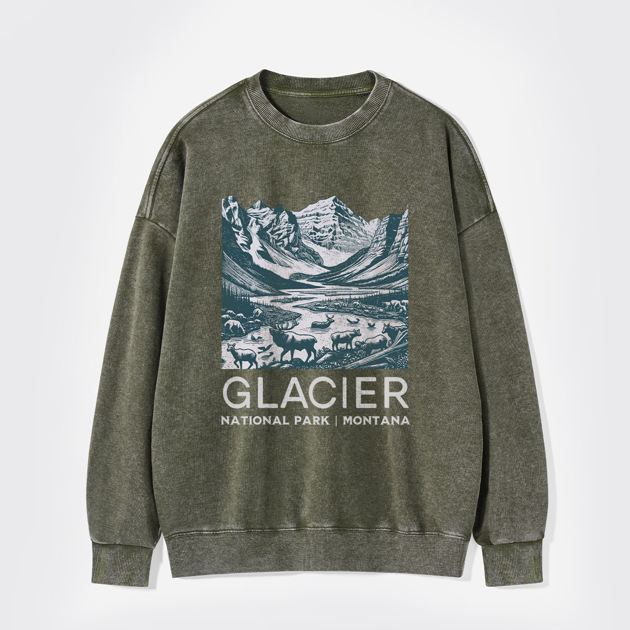 Glacier National Park Washed Sweatshirts
