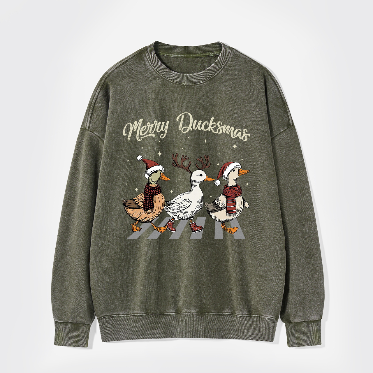 Merry Ducksmas Washed Sweatshirts