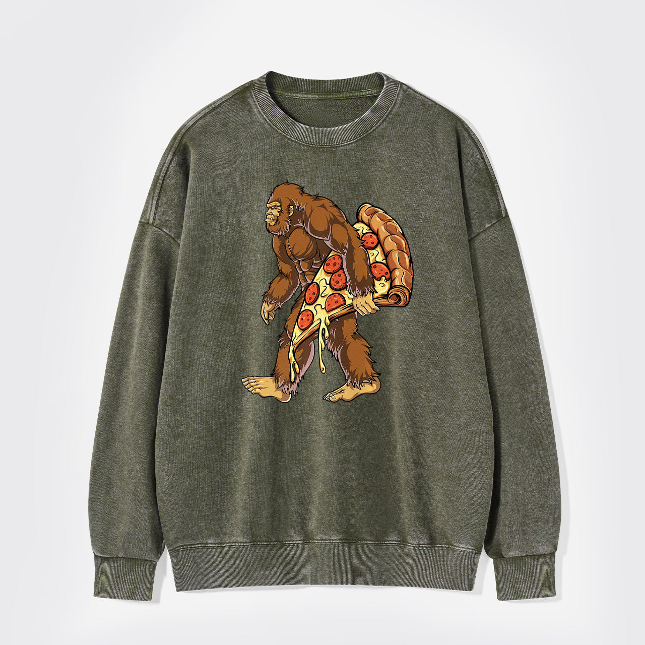 Bigfoot Pizza Washed Sweatshirts