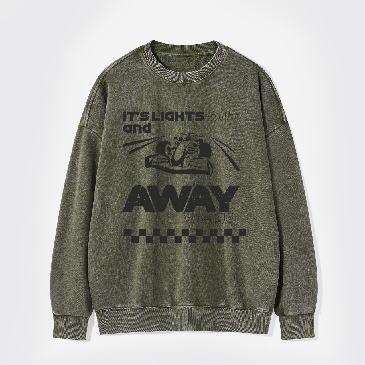 Its Lights Out And Away We Go Washed Sweatshirts