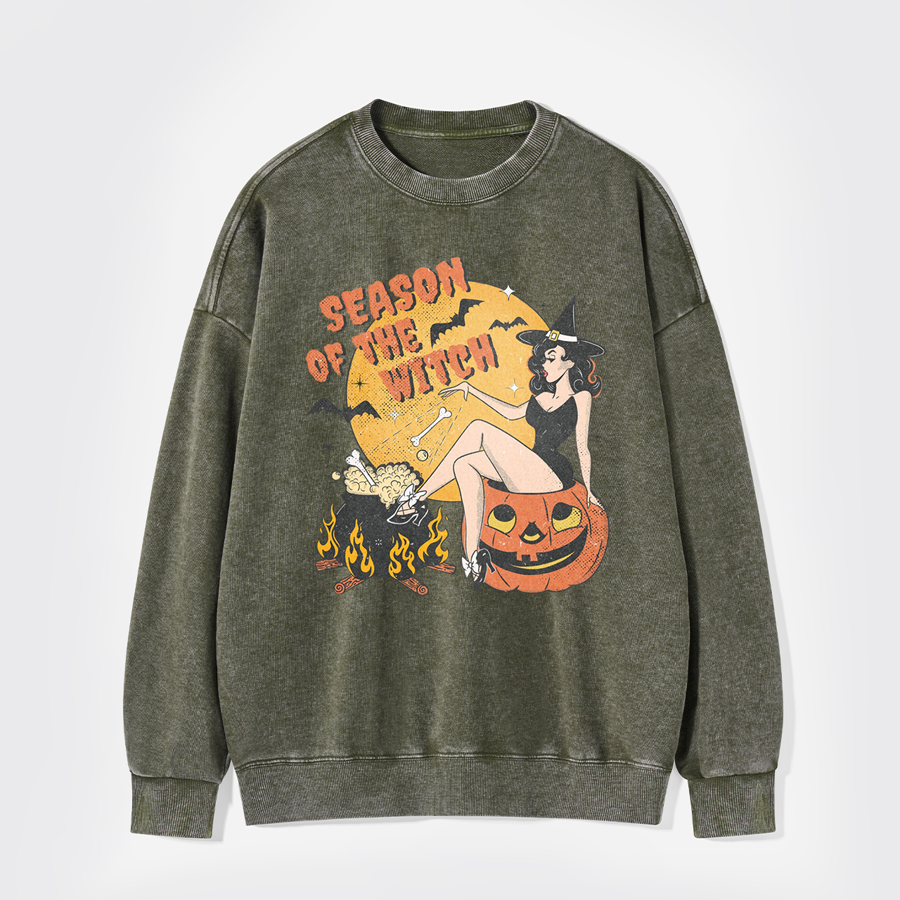 Season Of The Witch Halloween Washed Sweatshirts