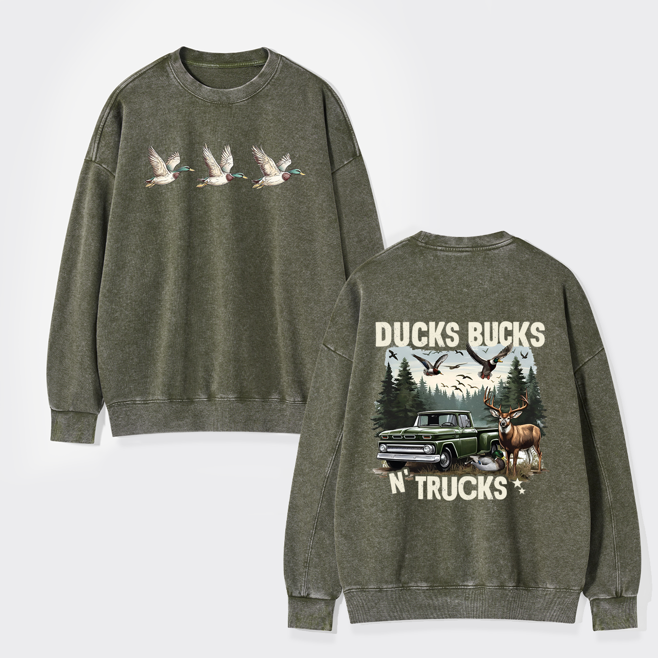 Bucks Ducks N'trucks Washed Sweatshirts
