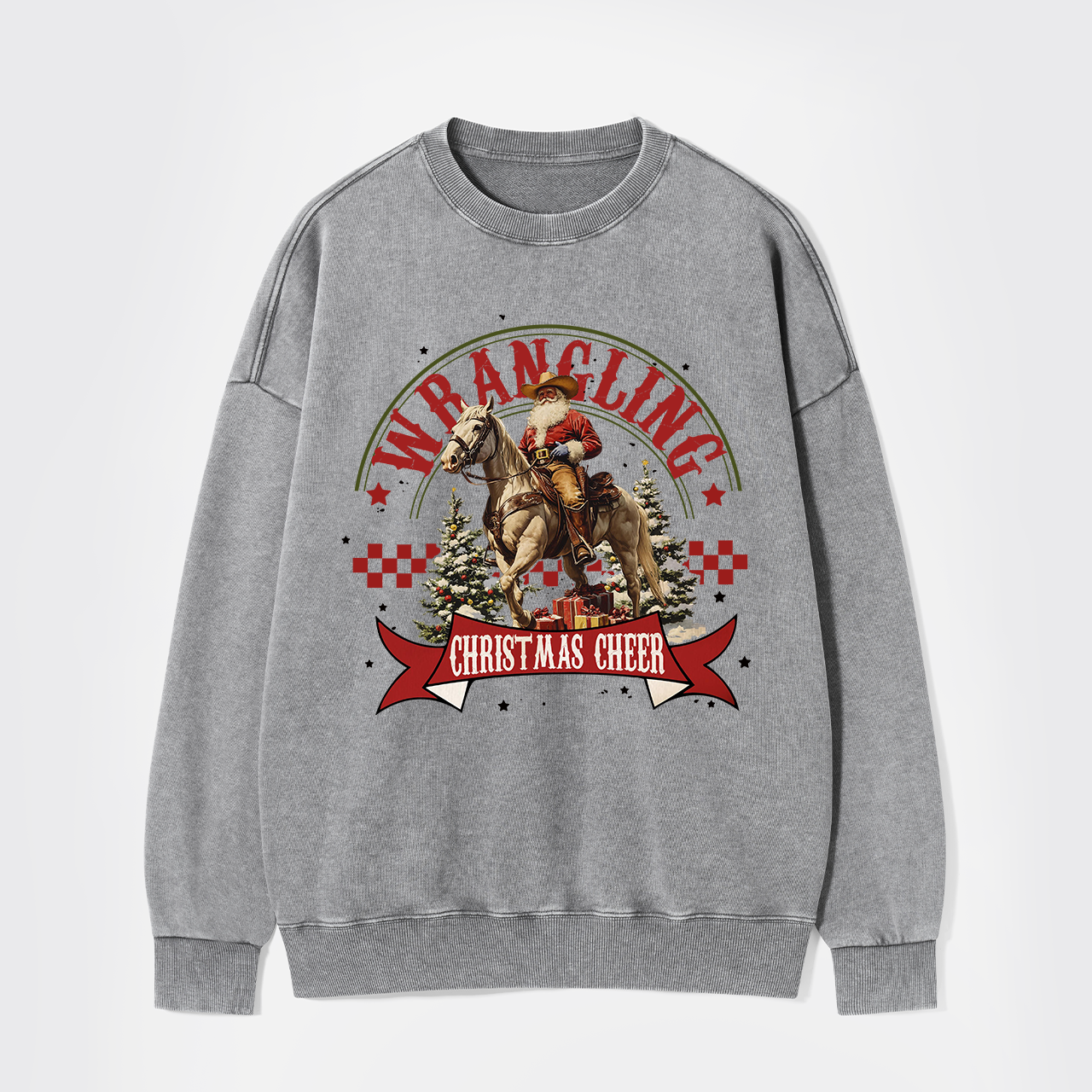 Wrangling Christmas Cheer Washed Sweatshirts
