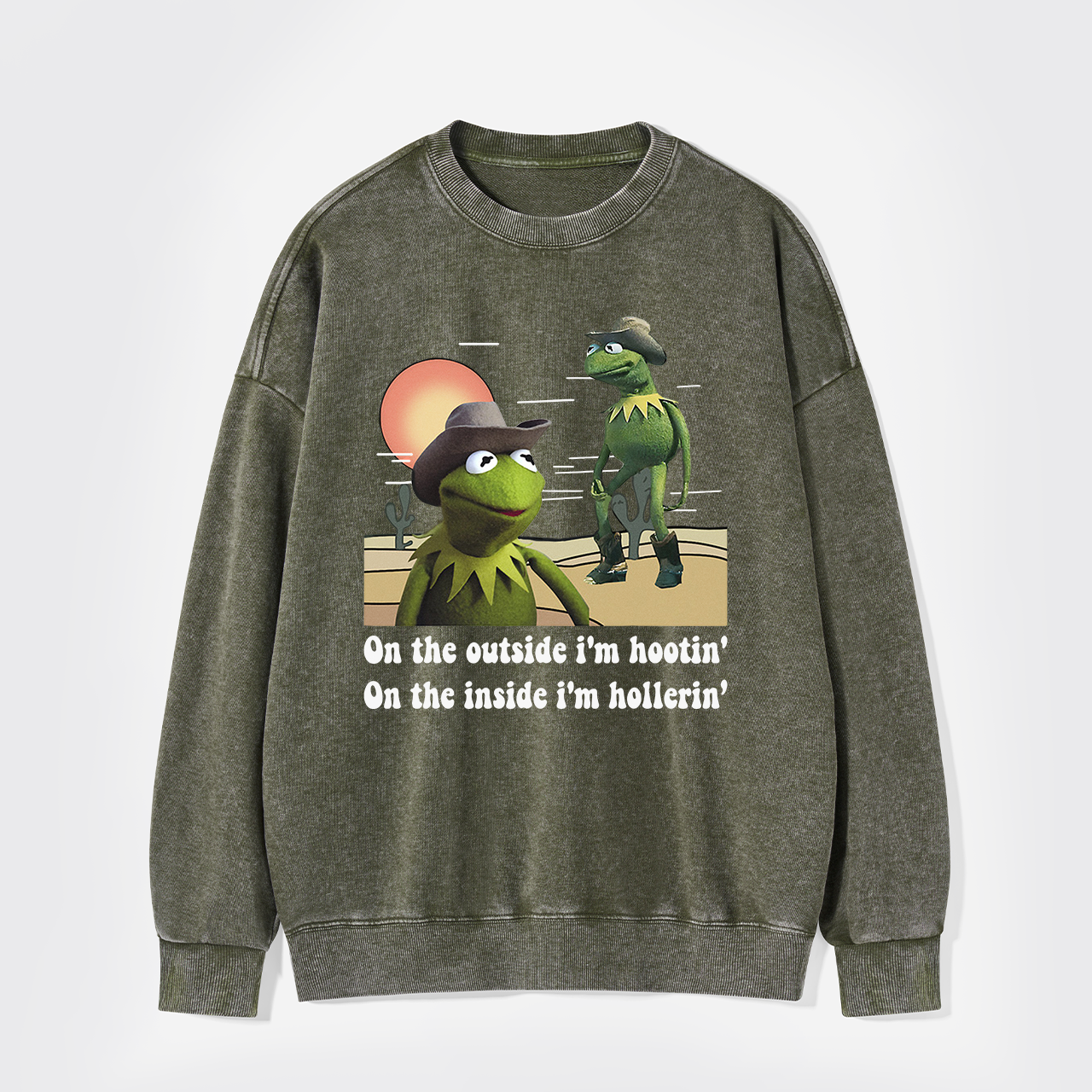 On The Outside I'm Hootin' On The Inside I'm Hollerin' Washed Sweatshirts