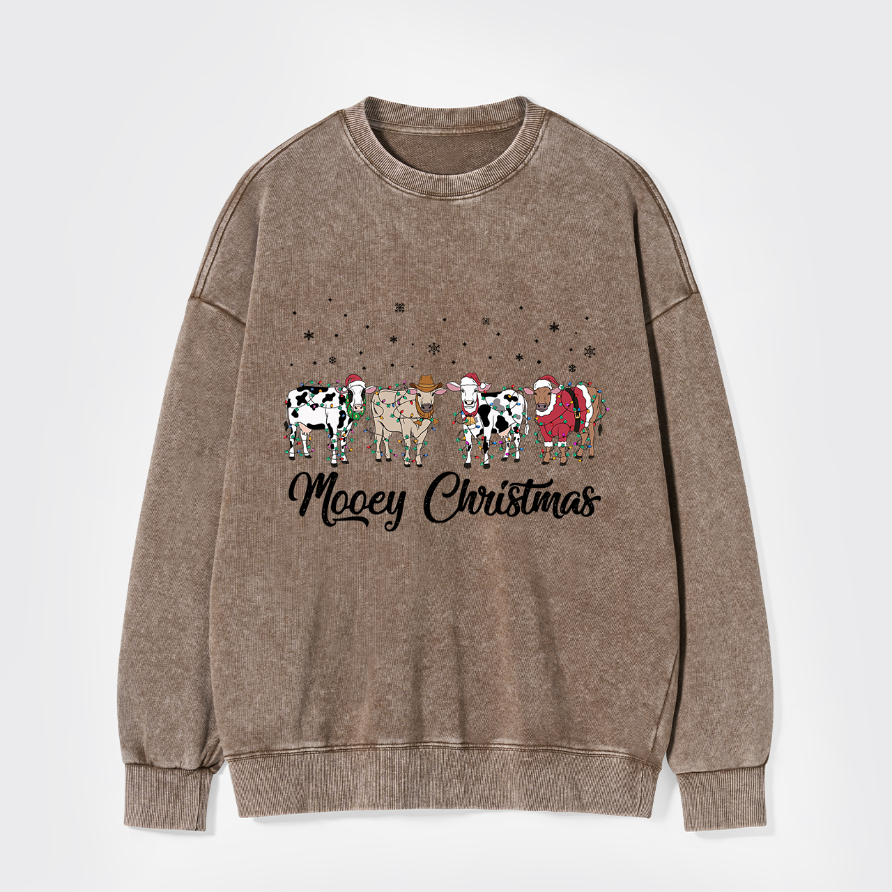 Christmas Cow Washed Sweatshirts