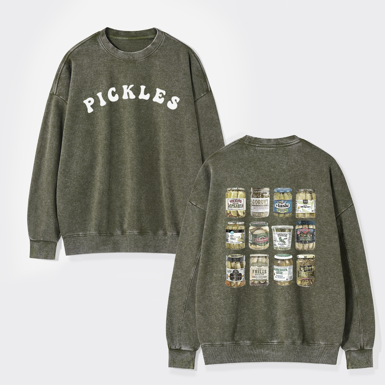 Canned Pickles Lovers Vintage Washed Sweatshirts
