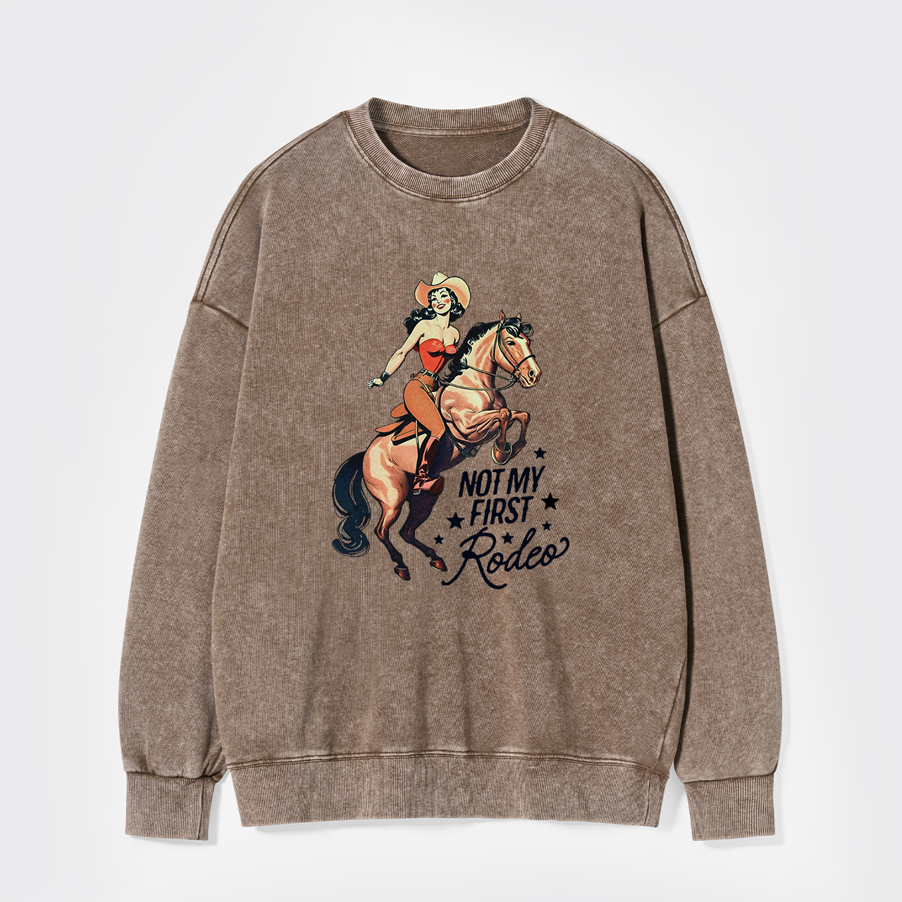 Retro Rodeo Cowgirl Washed Sweatshirts