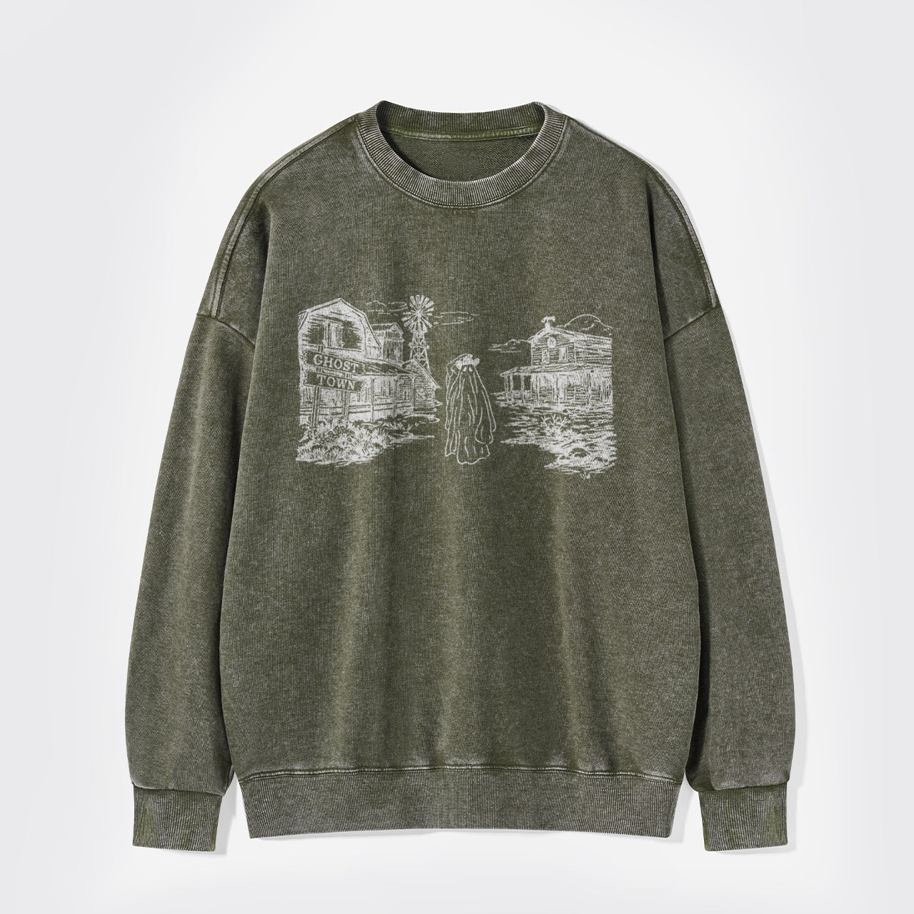 Western Halloween Ghost Town Washed Sweatshirts