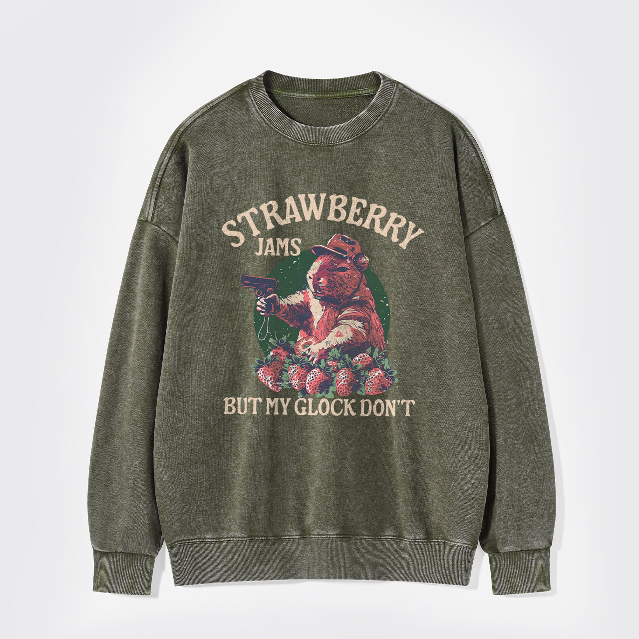 Strawberry Jams But My Glock Don't Washed Sweatshirts