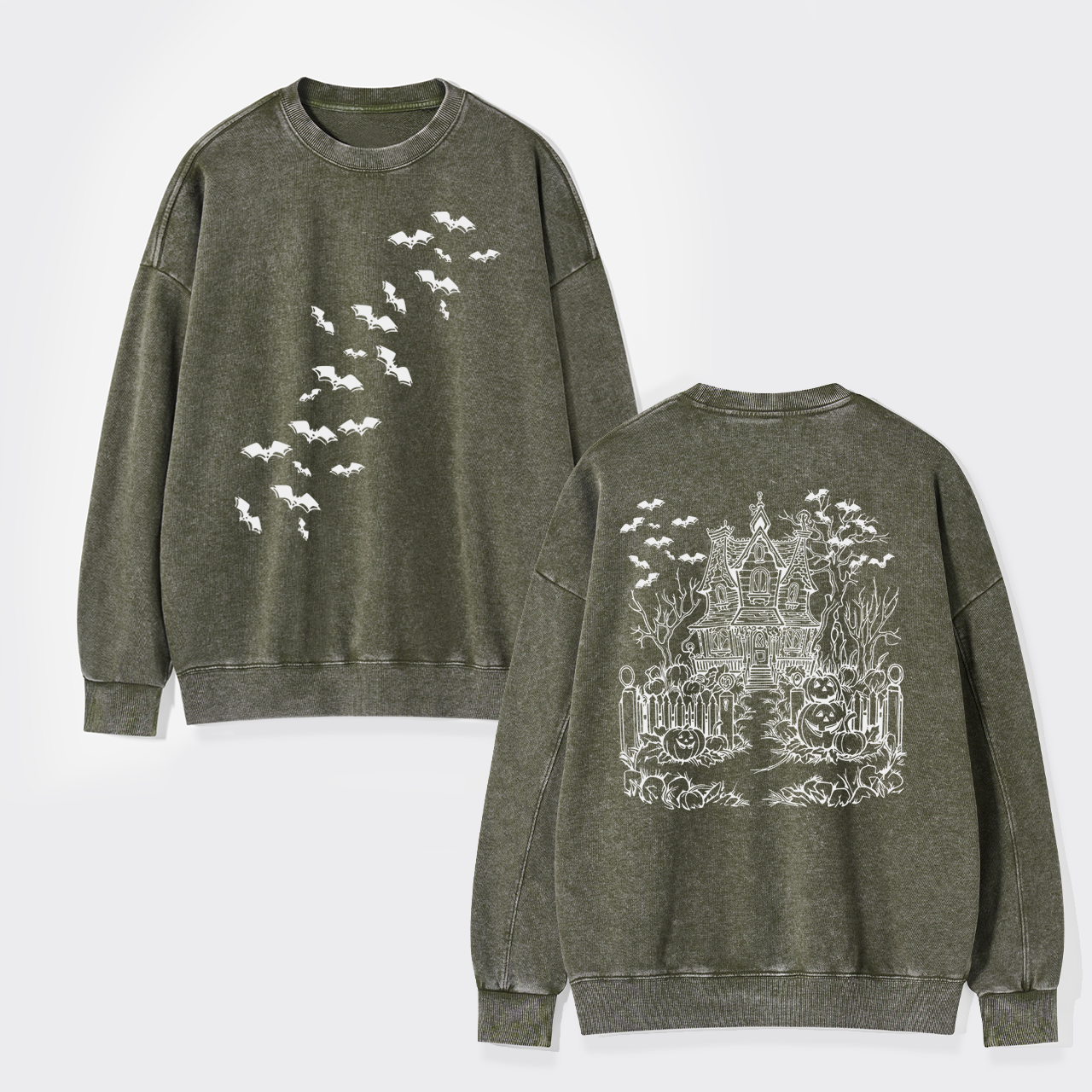 Haunted House,Welcome To Your Presence Washed Sweatshirts