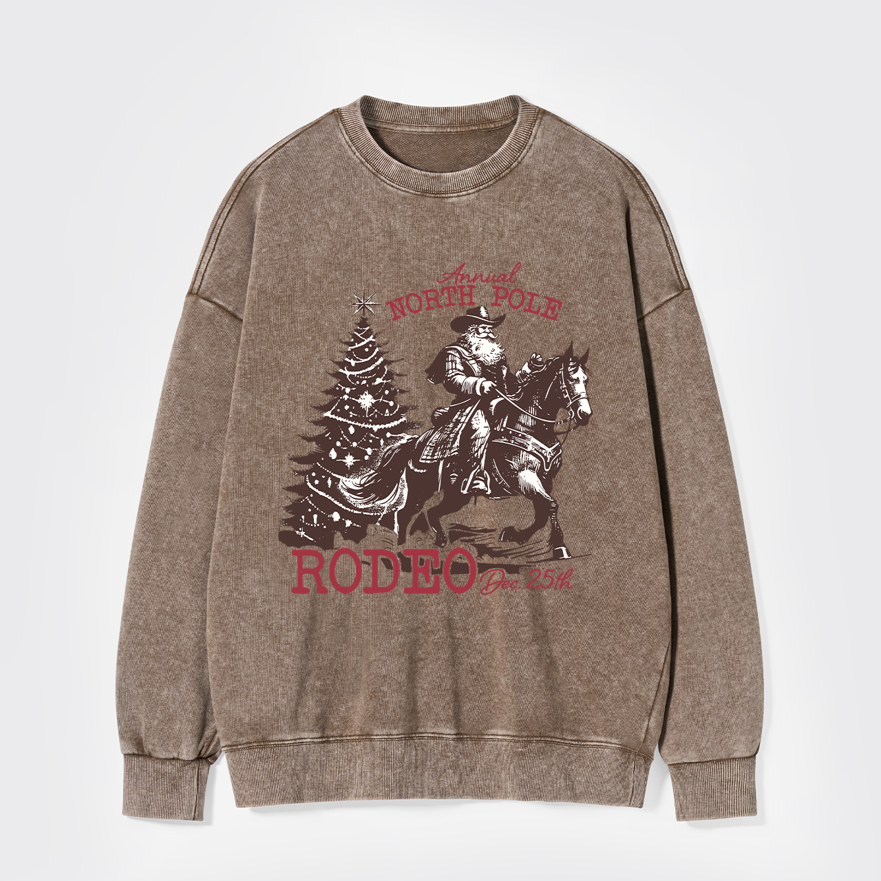 Cowboy Santa Western Christmas Washed Sweatshirts