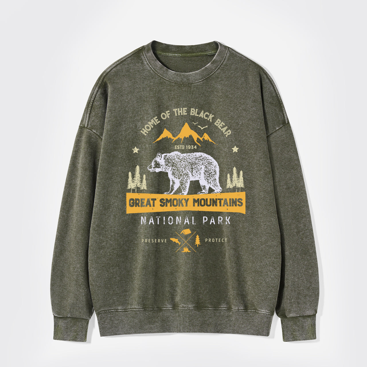 Great Smoky Mountains Home Of The Black Bear Washed Sweatshirts