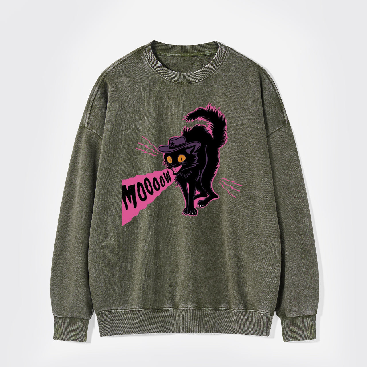 Halloween Scary Moooow Washed Sweatshirts