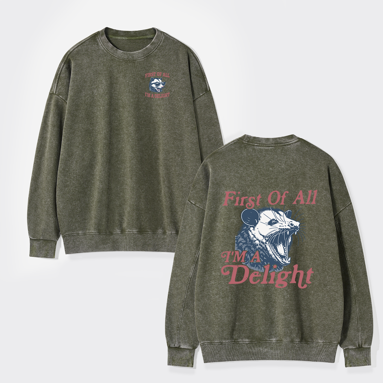 I'm A Delight Washed Sweatshirts