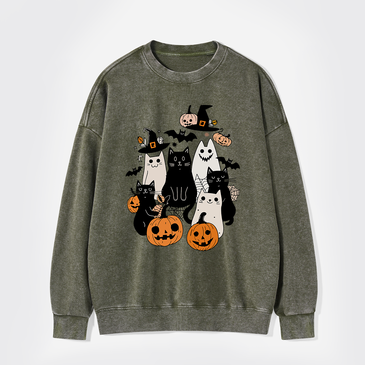 Halloween Cute Ghost Boo Washed Sweatshirts