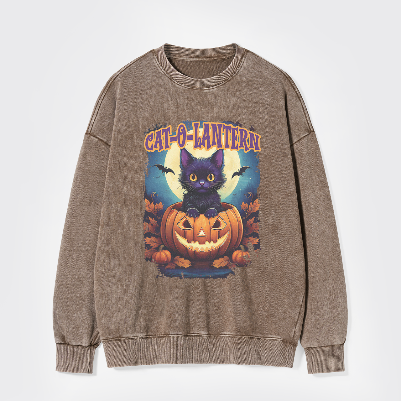 Cat-O-Lantern Washed Sweatshirts
