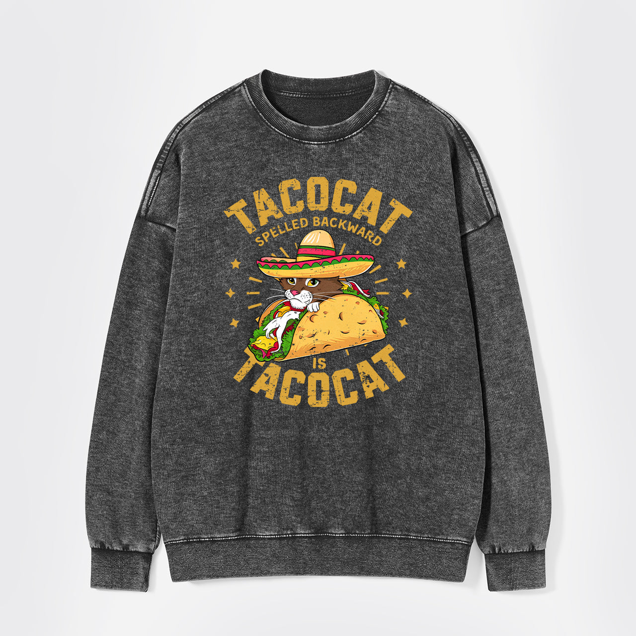 Tacocat Spelled Backward Is Tacocat Washed Sweatshirts
