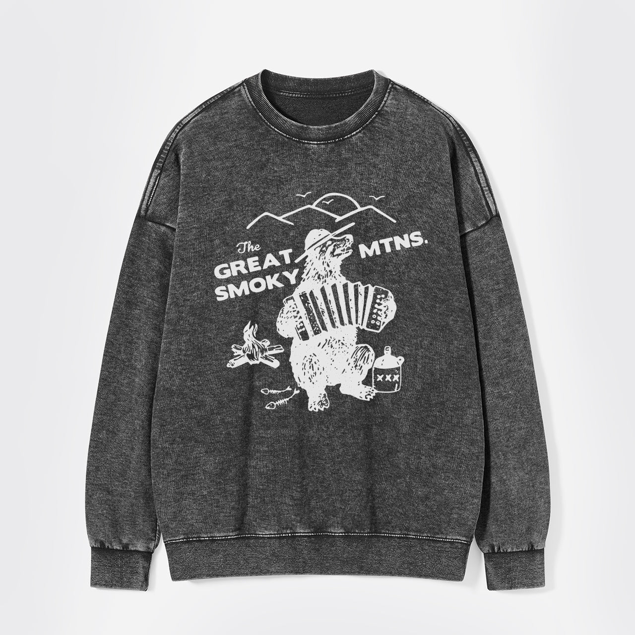 Smoky Bluegrass Grizzly Bear Washed Sweatshirts