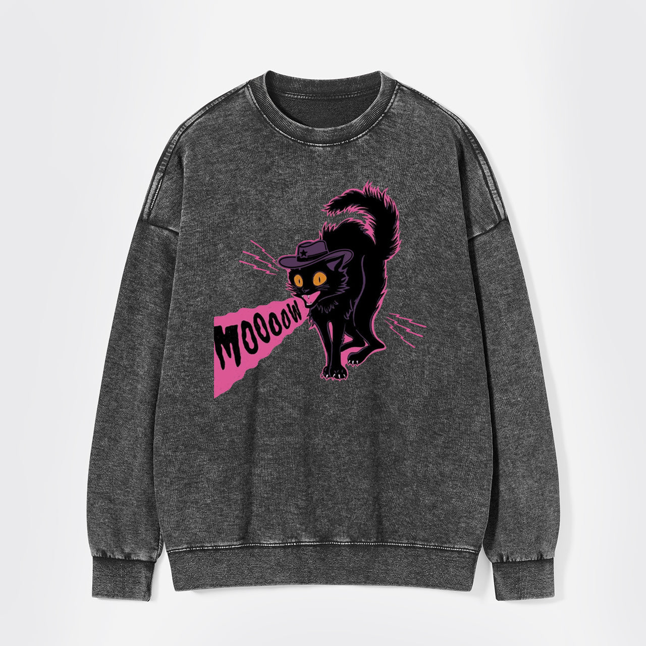Halloween Scary Moooow Washed Sweatshirts