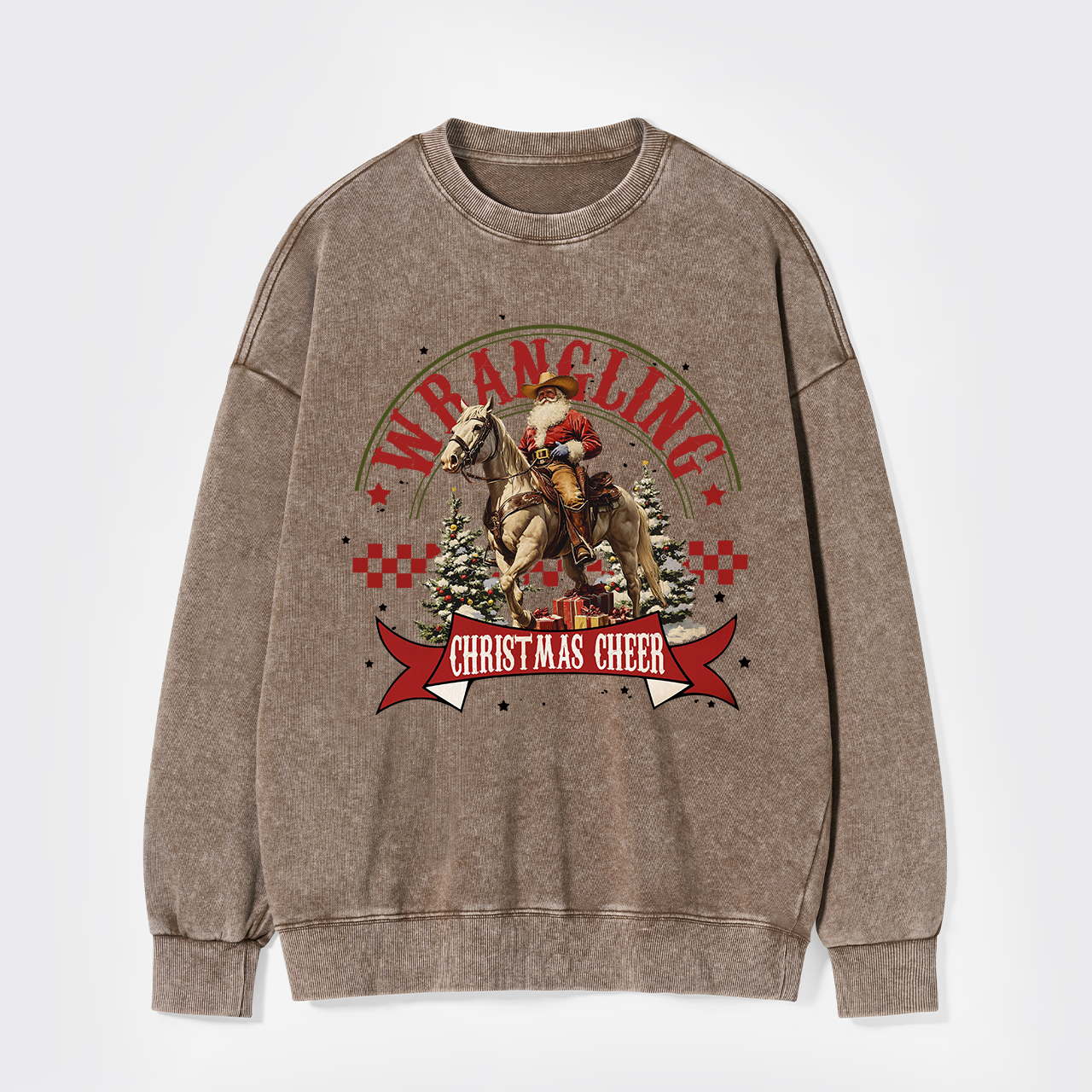 Wrangling Christmas Cheer Washed Sweatshirts