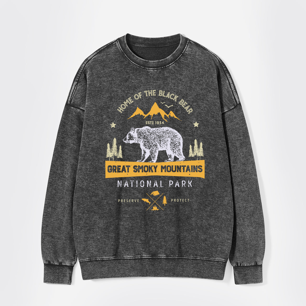 Great Smoky Mountains Home Of The Black Bear Washed Sweatshirts
