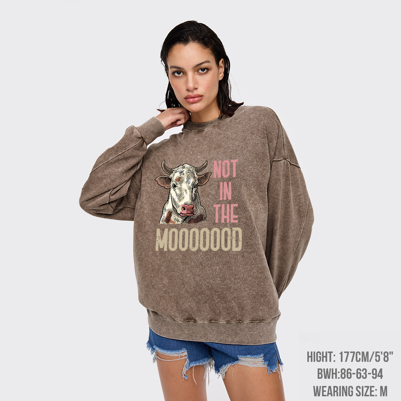 Funny Farmer Quote Cow Washed Sweatshirts