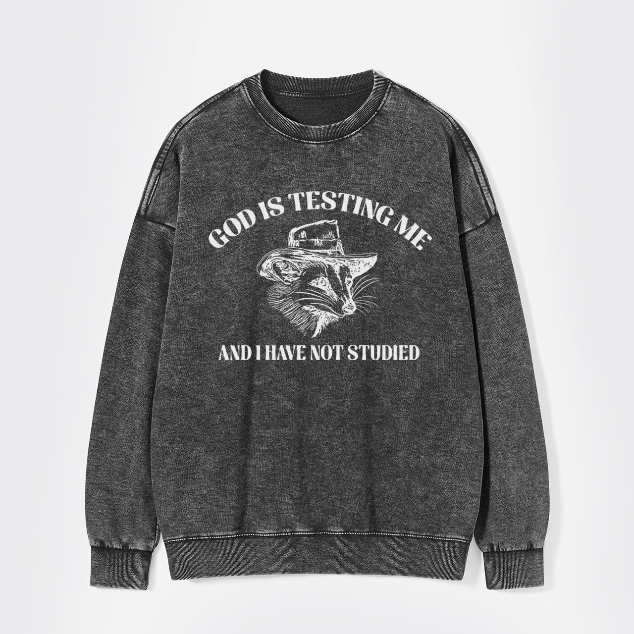 God Is Testing Me Funny Washed Sweatshirts