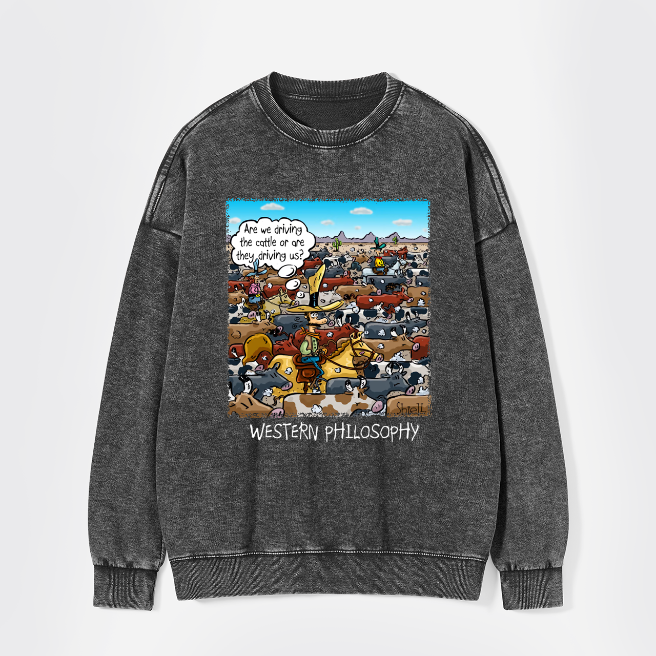 Cowboy Philsophy Washed Sweatshirts