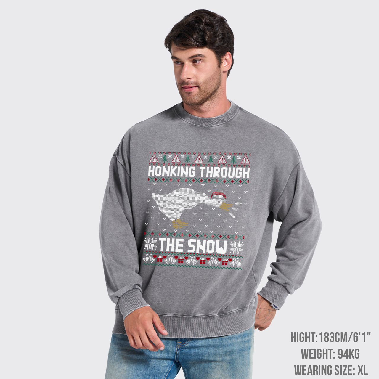 Honking Through The Snow Washed Sweatshirts