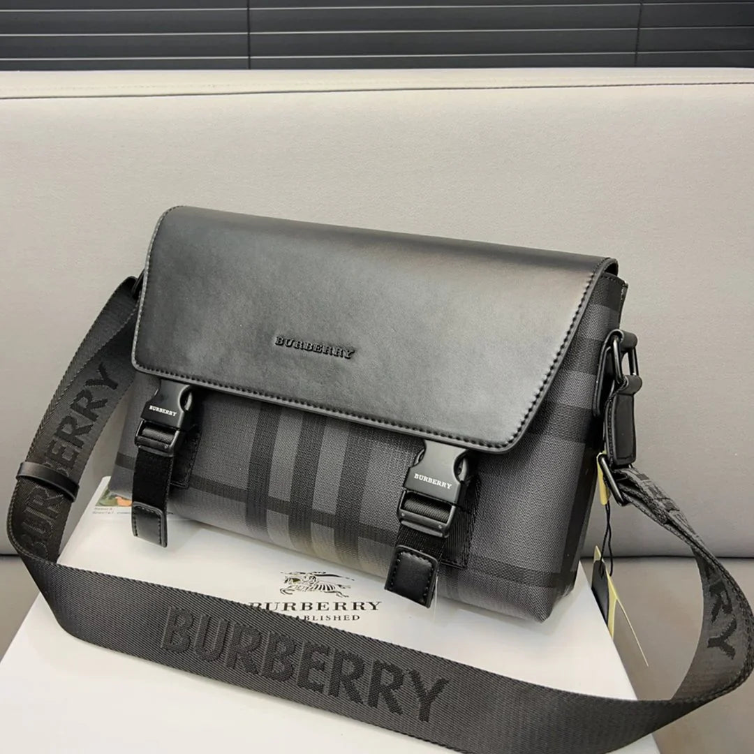 Flap Messenger Bag Plaid Men's Crossbody Bag 1024011217