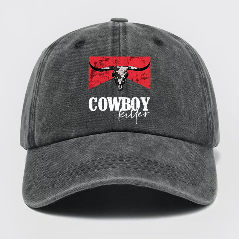 Vintage Western Cowboy Killer Washed Baseball Cap