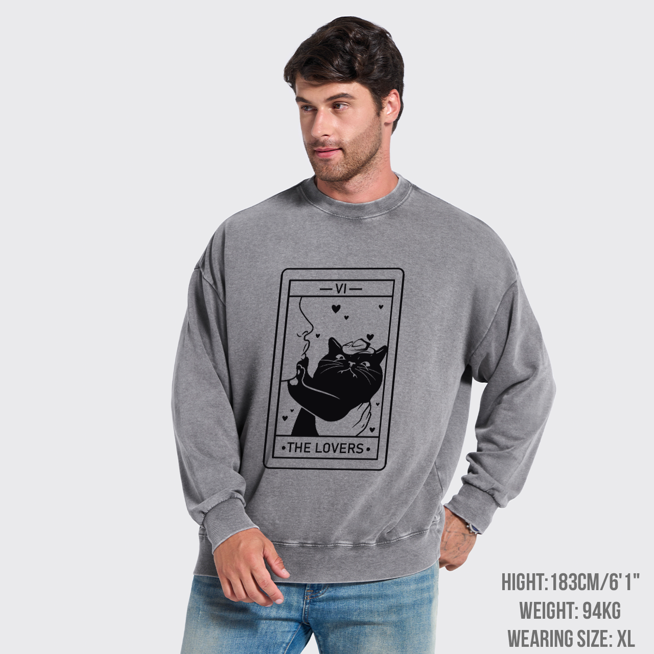 Tarot Cat Washed Sweatshirts