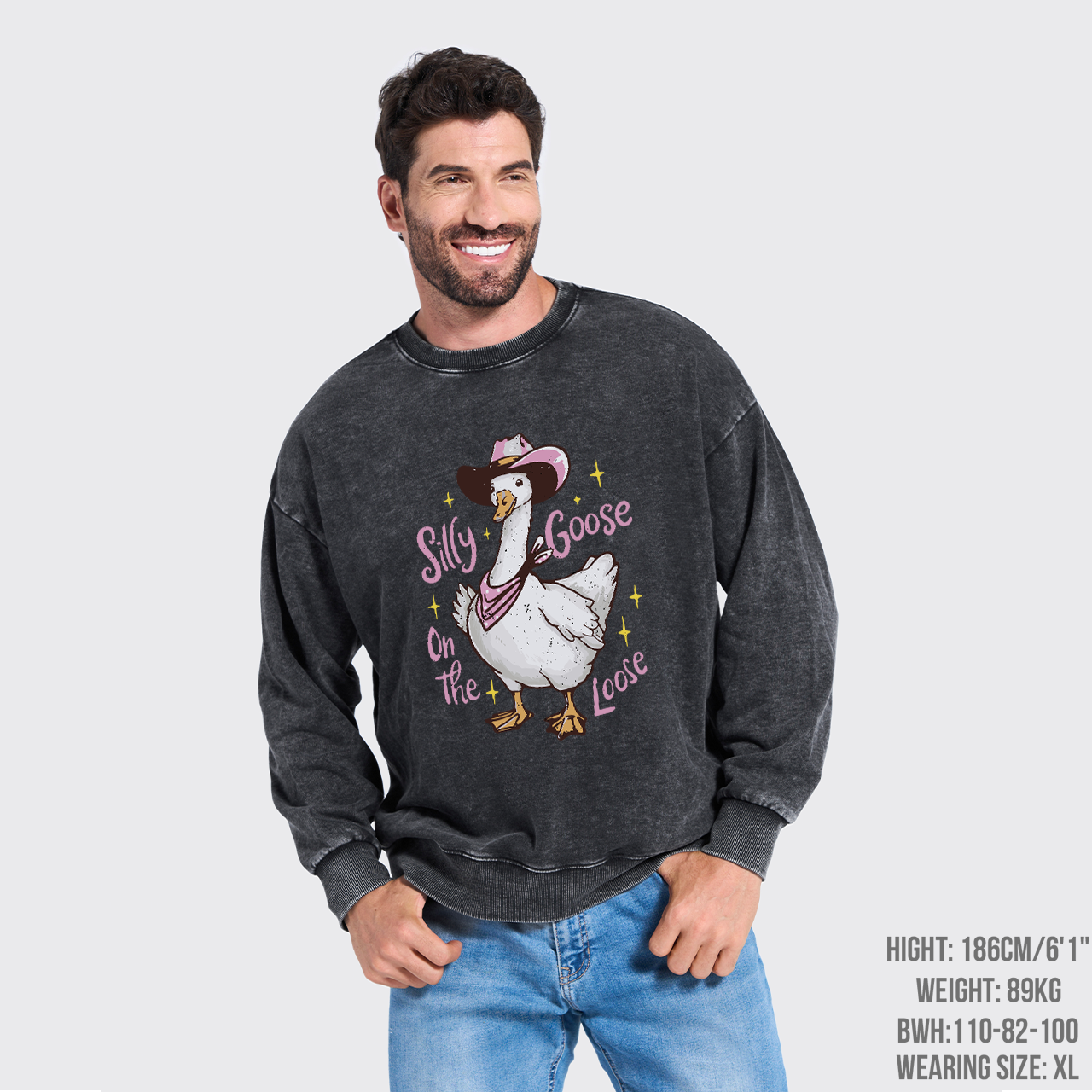 Silly Goose,On The Loose Washed Sweatshirts