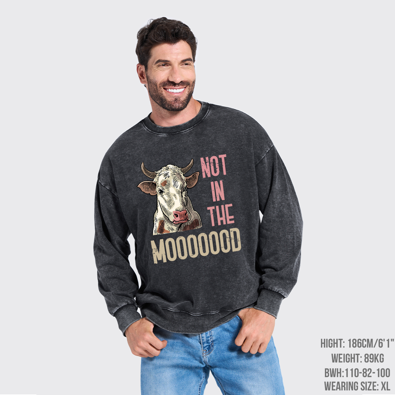 Funny Farmer Quote Cow Washed Sweatshirts