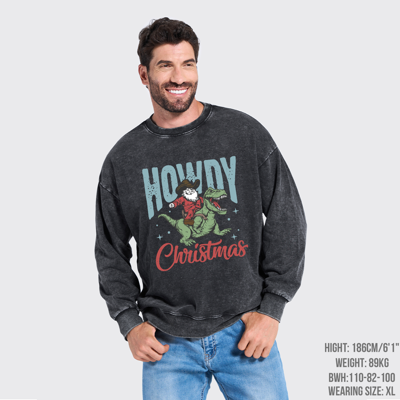 Retro Santa Claus Washed Sweatshirts