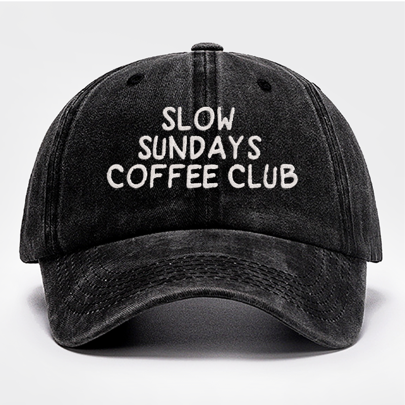 Slow Sundays Coffee Club Embroidered Baseball Cap