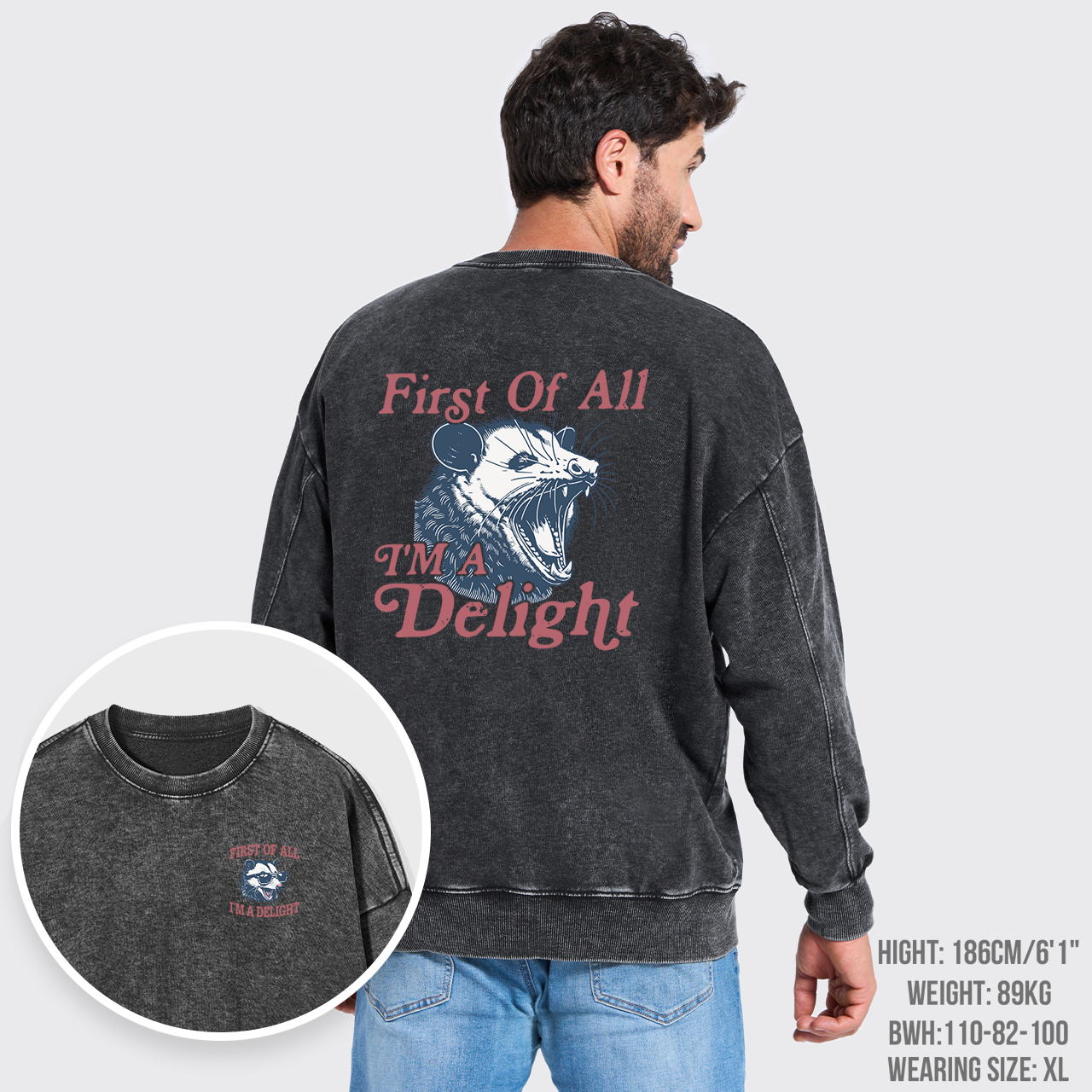 I'm A Delight Washed Sweatshirts