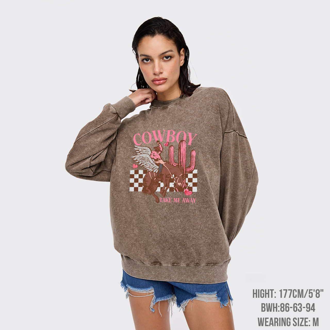 Cowboy Take Me Away Vintage Washed Sweatshirts