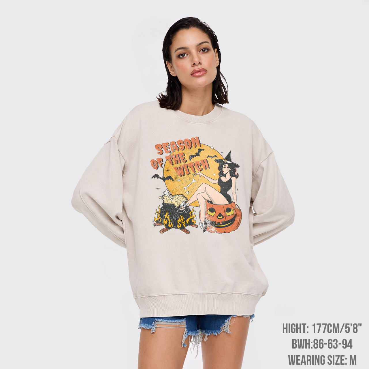 Season Of The Witch Halloween Washed Sweatshirts