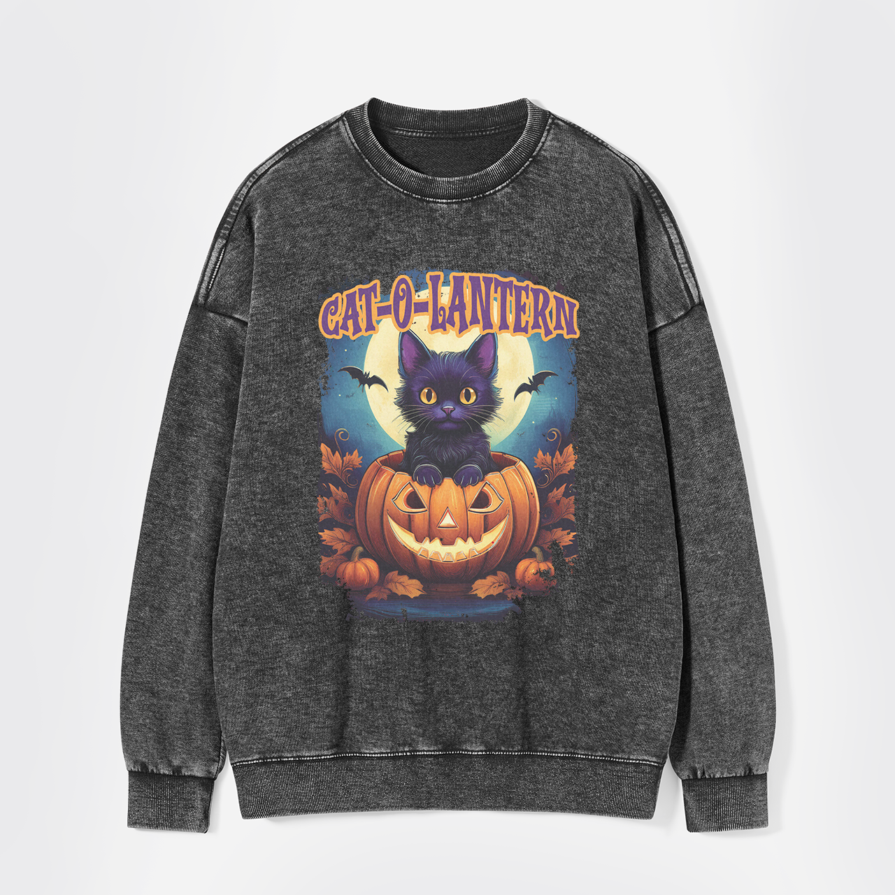 Cat-O-Lantern Washed Sweatshirts