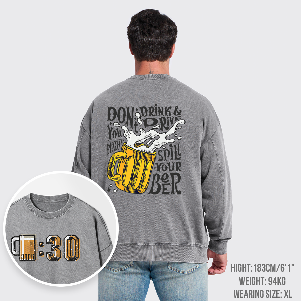 At 0:30 Let's Drink Washed Sweatshirts