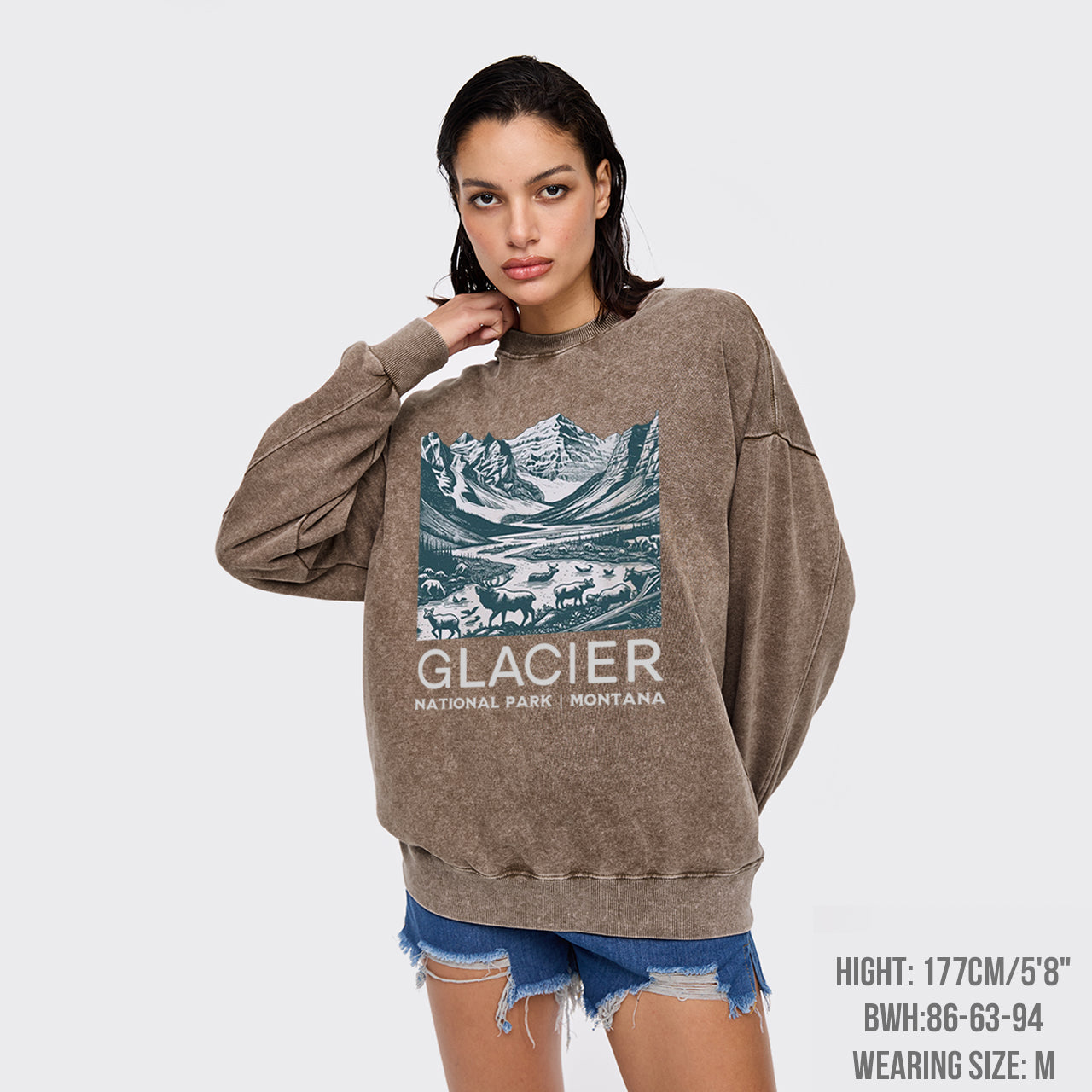 Glacier National Park Washed Sweatshirts