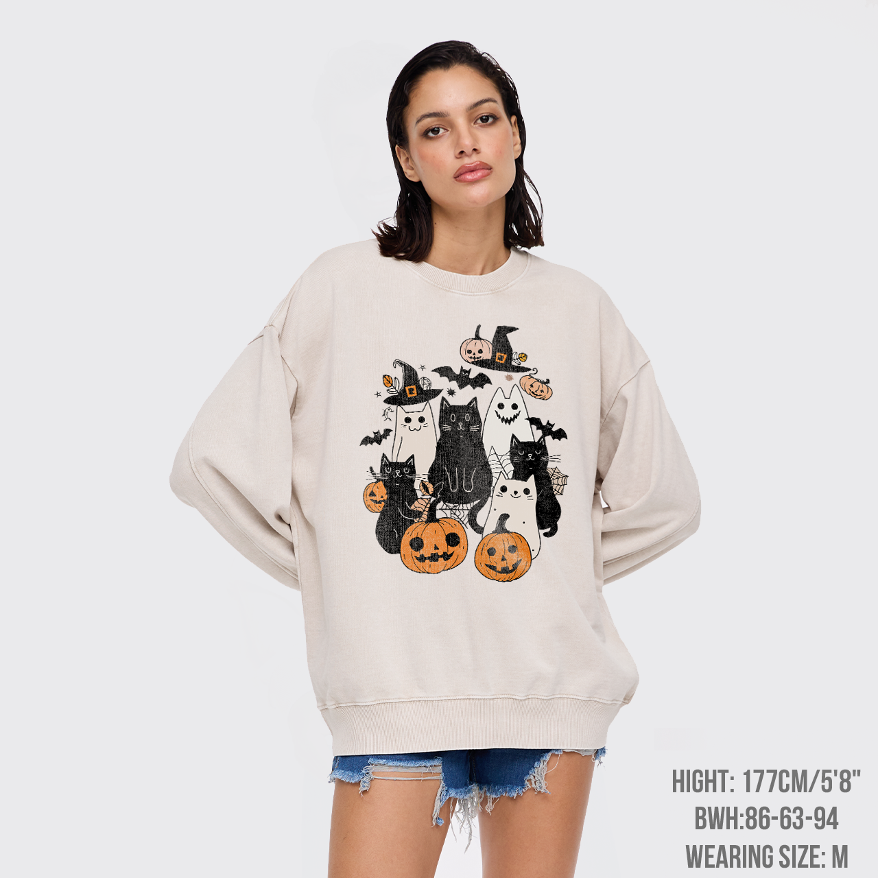 Halloween Cute Ghost Boo Washed Sweatshirts
